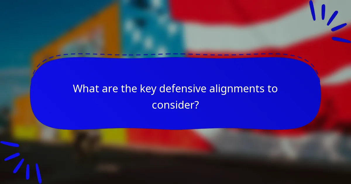 What are the key defensive alignments to consider?