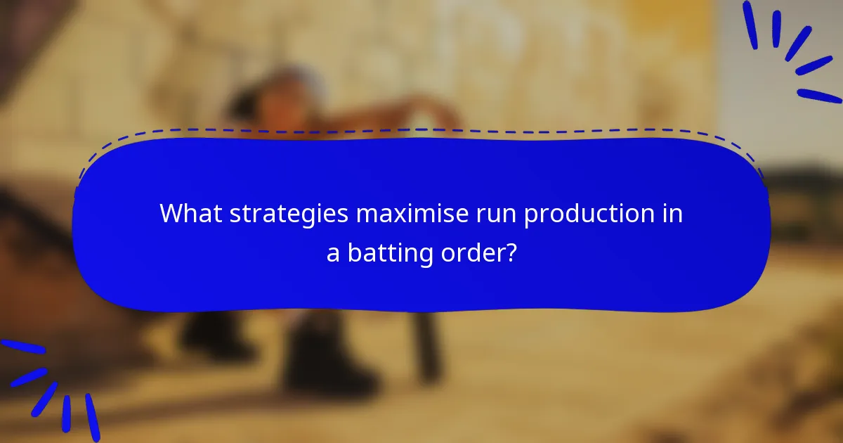 What strategies maximise run production in a batting order?