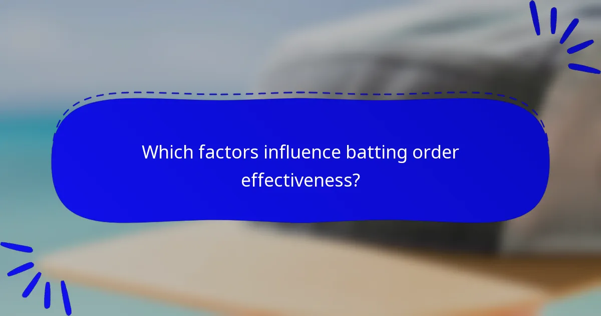Which factors influence batting order effectiveness?