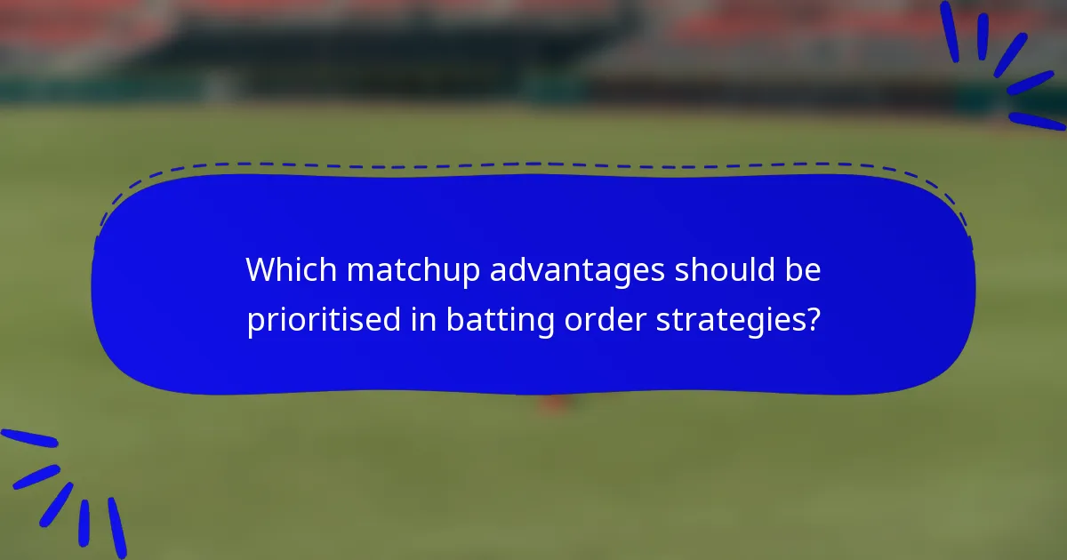 Which matchup advantages should be prioritised in batting order strategies?